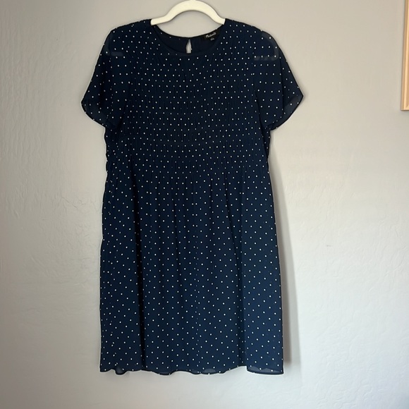 Madewell Georgette Smock-Top Mini Dress in Polka Dot - Picture 2 of 7